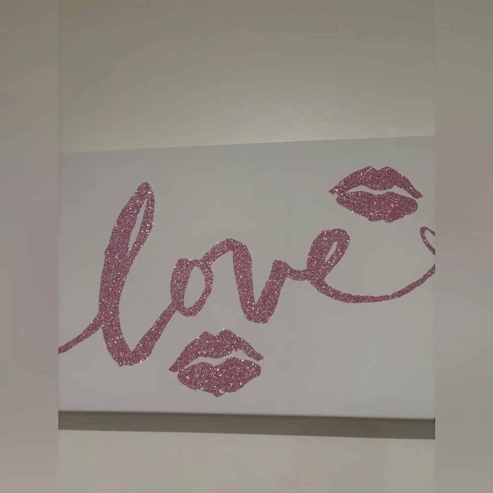 Pink Glitter Love Wall Art